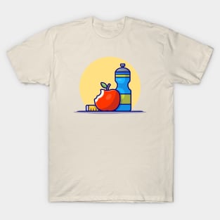 Apple, Bottle And Body Meter Cartoon Vector Icon Illustration T-Shirt